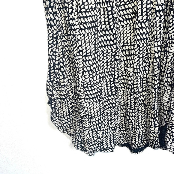 Lucky Brand Tan & Black Linen Blend Printed Drawstring Knee-length Dress Small - Picture 5 of 13